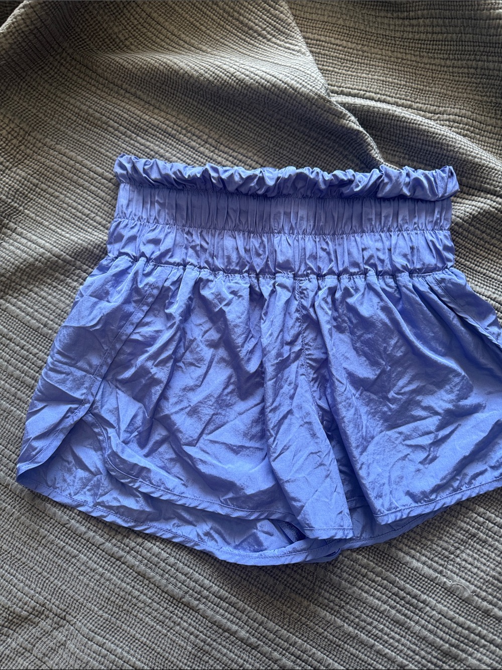 Free People Lavender Blue Smocked Waist Athletic Shorts